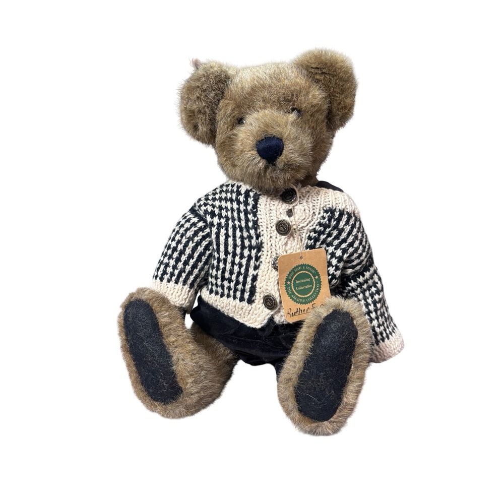 Boyds Bears Archive Collection Rutherford Jointed Teddy Bear Knit Sweater NWT